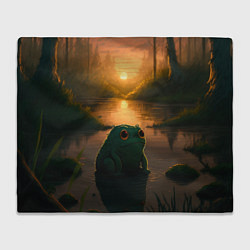 Плед флисовый Лягушонок Пепе у себя дома, цвет: 3D-велсофт