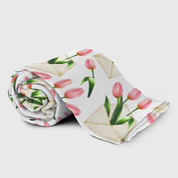 Плед флисовый Тюльпаны в конвертах - паттерн, цвет: 3D-велсофт — фото 2