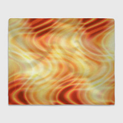 Плед флисовый Абстрактные оранжево-жёлтые солнечные волны, цвет: 3D-велсофт