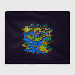 Плед флисовый Пиксельный остров и замок, цвет: 3D-велсофт