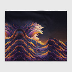 Плед флисовый Красочная волна, цвет: 3D-велсофт
