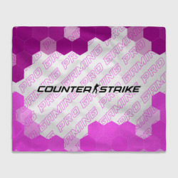 Плед флисовый Counter Strike 2 pro gaming: надпись и символ, цвет: 3D-велсофт