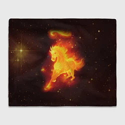 Плед флисовый Огненный конь мчится, цвет: 3D-велсофт