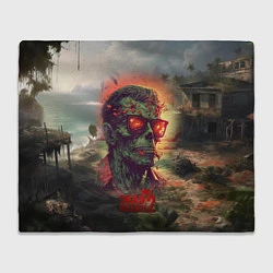 Плед флисовый Dead island 2 zombie, цвет: 3D-велсофт