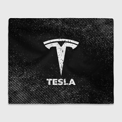 Плед флисовый Tesla с потертостями на темном фоне, цвет: 3D-велсофт