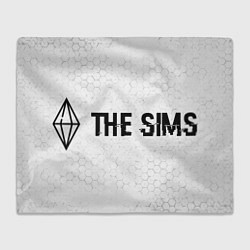 Плед флисовый The Sims glitch на светлом фоне: надпись и символ, цвет: 3D-велсофт