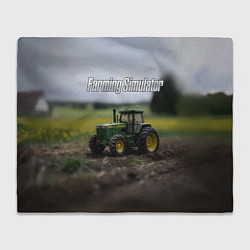 Плед флисовый Farming Simulator - Игрушечный зеленый, цвет: 3D-велсофт
