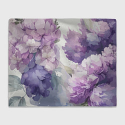 Плед флисовый Сирень и Пионы Акварель, цвет: 3D-велсофт