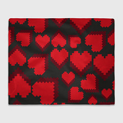 Плед флисовый Pixel hearts, цвет: 3D-велсофт