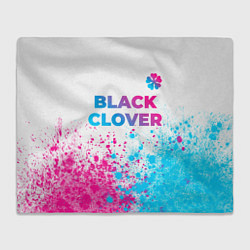 Плед Black Clover neon gradient style: символ сверху
