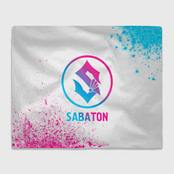 Плед флисовый Sabaton neon gradient style, цвет: 3D-велсофт