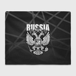 Плед флисовый Russia - герб РФ, цвет: 3D-велсофт