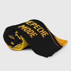 Плед флисовый Depeche Mode - gold gradient: надпись и символ, цвет: 3D-велсофт — фото 2