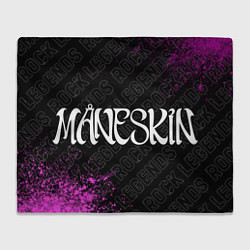 Плед флисовый Maneskin rock legends: надпись и символ, цвет: 3D-велсофт