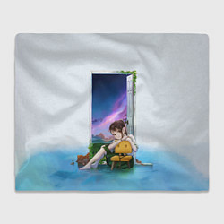 Плед флисовый Судзумэ закрывающая двери, цвет: 3D-велсофт