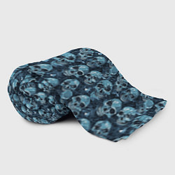 Плед флисовый Синие черепа, цвет: 3D-велсофт — фото 2