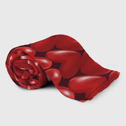 Плед флисовый Red hearts, цвет: 3D-велсофт — фото 2