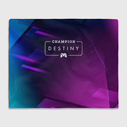 Плед флисовый Destiny gaming champion: рамка с лого и джойстиком, цвет: 3D-велсофт