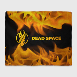 Плед флисовый Dead Space - gold gradient: надпись и символ, цвет: 3D-велсофт