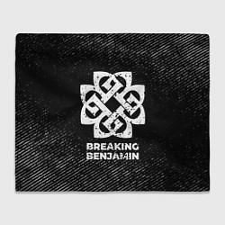 Плед флисовый Breaking Benjamin с потертостями на темном фоне, цвет: 3D-велсофт
