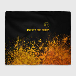 Плед флисовый Twenty One Pilots - gold gradient: символ сверху, цвет: 3D-велсофт