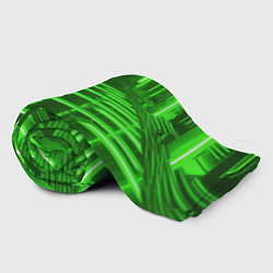 Плед флисовый Зеленые световые объекты, цвет: 3D-велсофт — фото 2