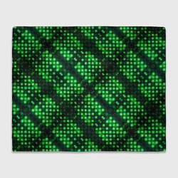 Плед флисовый Яркие зеленые точки, цвет: 3D-велсофт