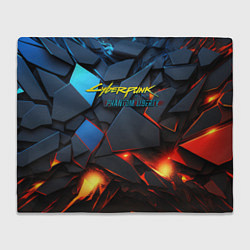 Плед флисовый Cyberpunk 2077 phantom logo, цвет: 3D-велсофт