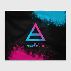 Плед флисовый Thirty Seconds to Mars - neon gradient, цвет: 3D-велсофт