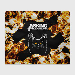 Плед Asking Alexandria рок кот и огонь