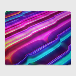 Плед флисовый Неоновые объемные полосы, цвет: 3D-велсофт