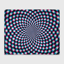 Плед флисовый Оптическая иллюзия глитч, цвет: 3D-велсофт