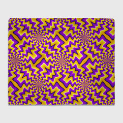 Плед флисовый Желто-фиолетовая иллюзия вращения, цвет: 3D-велсофт
