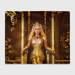 Плед флисовый Девушка королева на троне, цвет: 3D-велсофт