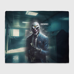 Плед флисовый Payday 3 mask, цвет: 3D-велсофт