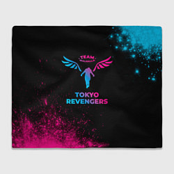 Плед флисовый Tokyo Revengers - neon gradient, цвет: 3D-велсофт