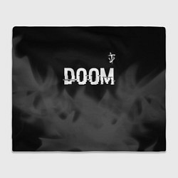 Плед флисовый Doom glitch на темном фоне: символ сверху, цвет: 3D-велсофт