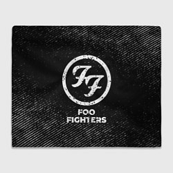 Плед флисовый Foo Fighters с потертостями на темном фоне, цвет: 3D-велсофт