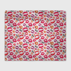 Плед флисовый Поцелуи - kiss, цвет: 3D-велсофт