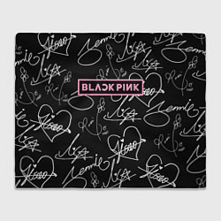 Плед флисовый Blackpink - автографы, цвет: 3D-велсофт