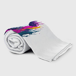 Плед флисовый Единорог в красках, цвет: 3D-велсофт — фото 2