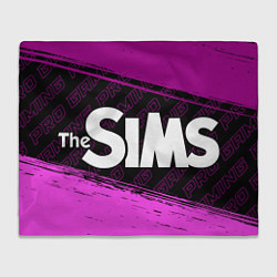Плед флисовый The Sims pro gaming: надпись и символ, цвет: 3D-велсофт