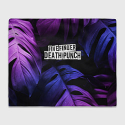 Плед флисовый Five Finger Death Punch neon monstera, цвет: 3D-велсофт