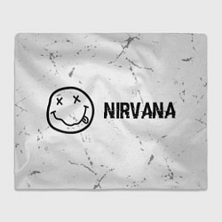 Плед флисовый Nirvana glitch на светлом фоне: надпись и символ, цвет: 3D-велсофт