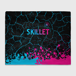 Плед флисовый Skillet - neon gradient: символ сверху, цвет: 3D-велсофт