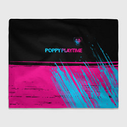 Плед флисовый Poppy Playtime - neon gradient: символ сверху, цвет: 3D-велсофт