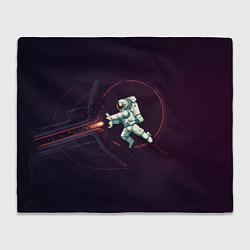 Плед флисовый Астронавт - камехамеха, цвет: 3D-велсофт