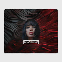 Плед флисовый Blackpink red and black, цвет: 3D-велсофт