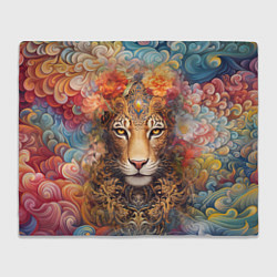 Плед флисовый Леопард в тропиках, цвет: 3D-велсофт