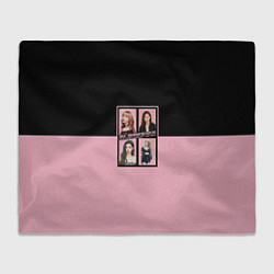 Плед флисовый Черно-розовые K-pop группа, цвет: 3D-велсофт